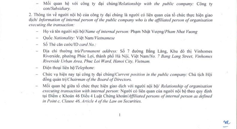 Vinpearl chuyển nhượng gần 5,2 triệu cổ phiếu VIC trong phiên lên “đỉnh”