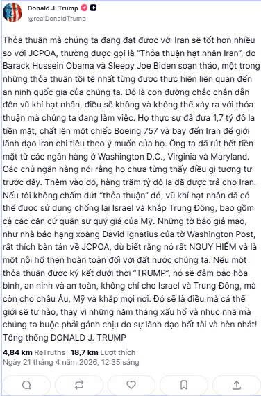 Ông Trump khẳng định sẽ làm điều Obama chưa làm được với Iran