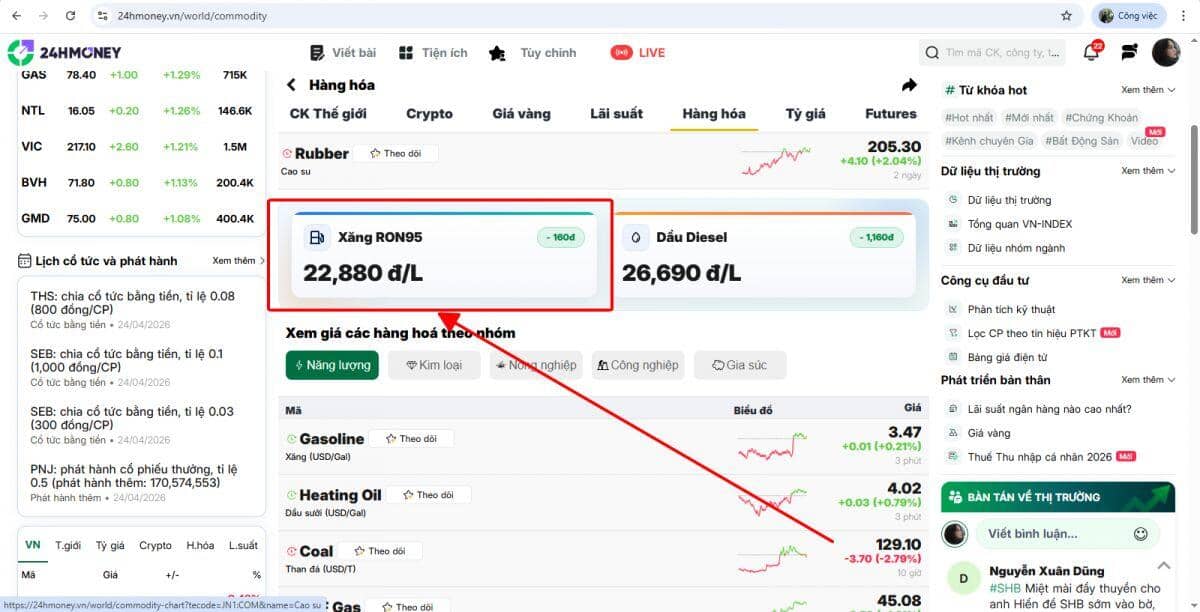 Đổ đầy bình xăng: Bạn tốn bao nhiêu tiền? Check ngay tính năng “siêu tiện lợi” trên 24HMoney!