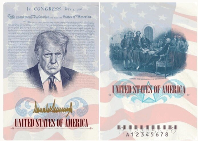 Mỹ sẽ phát hành hộ chiếu in hình ông Trump