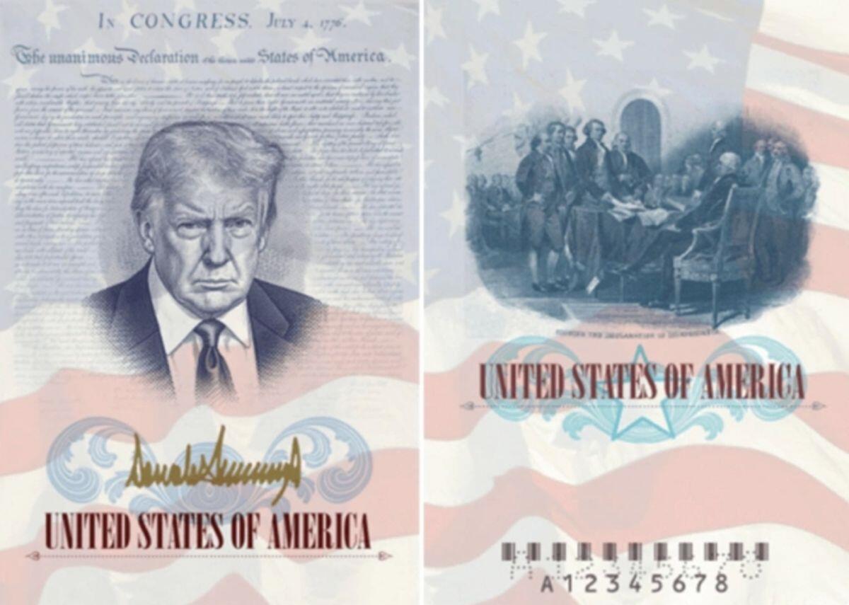 Mỹ sẽ phát hành hộ chiếu in hình ông Trump