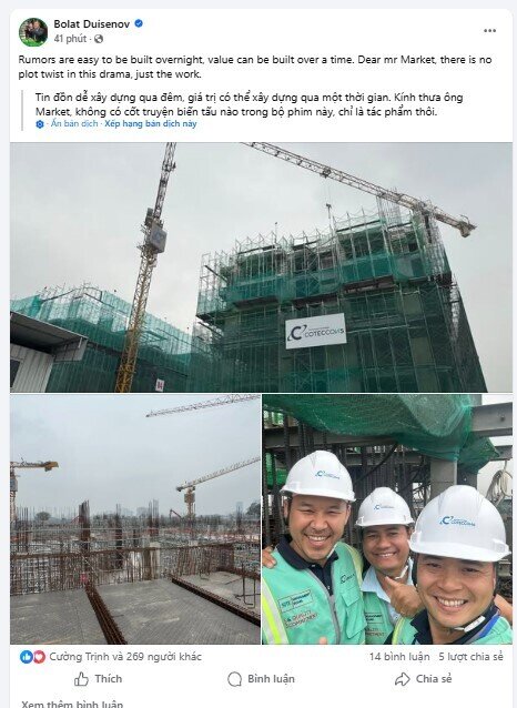 Chủ tịch Coteccons bất ngờ lên tiếng giữa loạt tin đồn