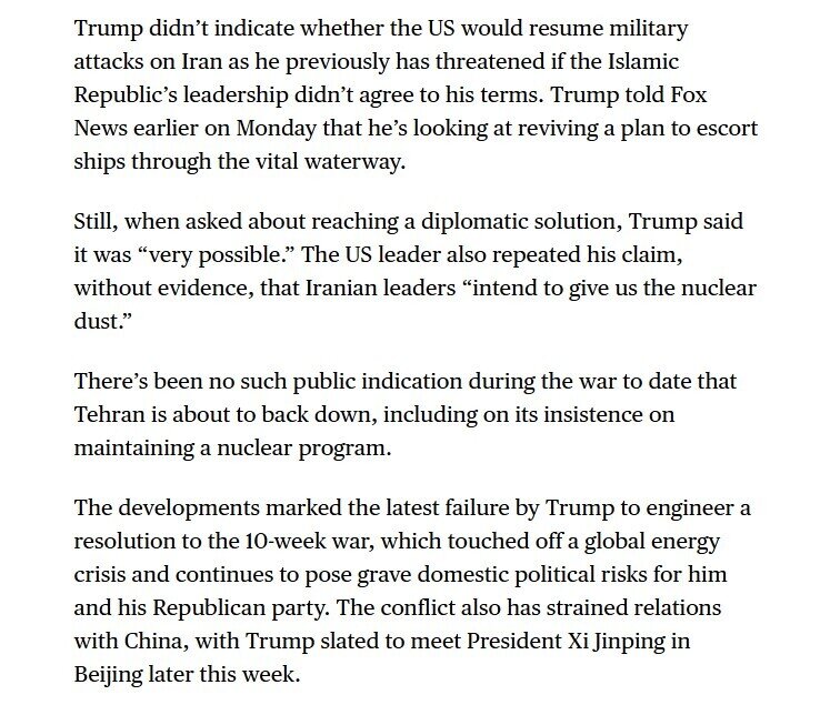 TT Trump: Thỏa thuận ngừng bắn với Iran đang ‘trong trạng thái nguy kịch’