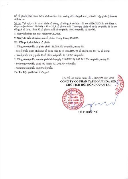 Hoa Sen (HSG) tăng vốn vượt 8.000 tỷ đồng sau đợt trả cổ tức