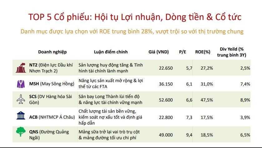 5 cổ phiếu 'chọn mặt gửi vàng', hội tụ 3 tiêu chí then chốt
