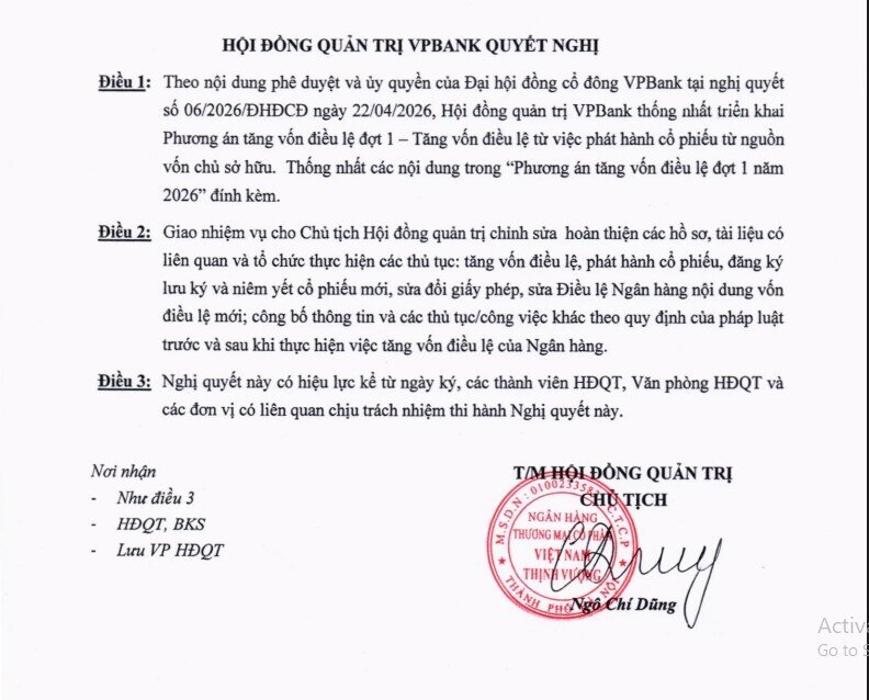 Thêm một ngân hàng chuẩn bị nâng vốn điều lệ lên 100.000 tỷ đồng