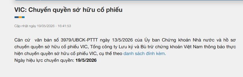 Giao dịch lớn tại Vingroup: Cổ phiếu VIC trị giá 3.400 tỷ đồng sang tay