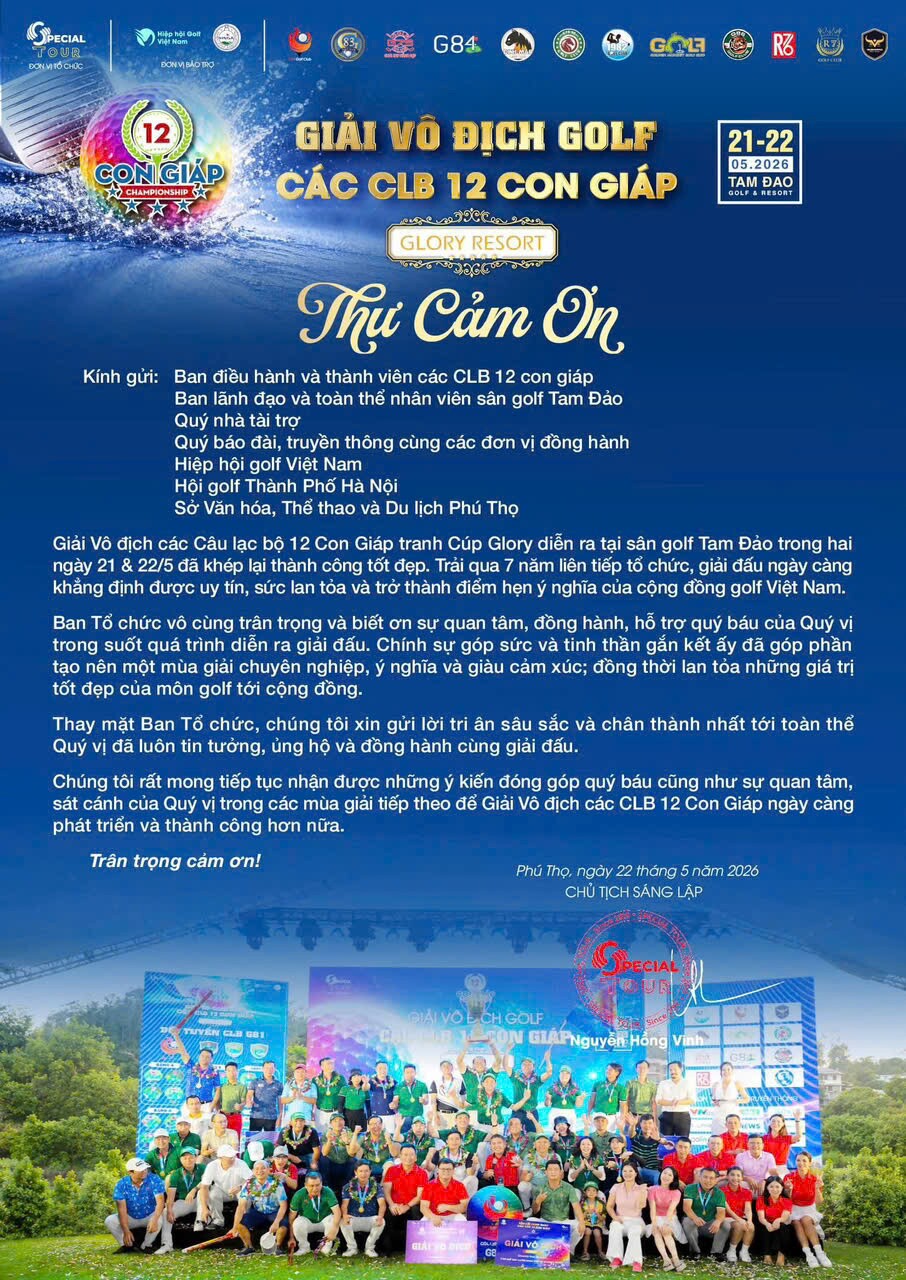 Giải vô địch các CLB Golf 12 Con Giáp 2026 - Cup Glory Resort: G81 vô địch, " Tân binh toàn năng" G83 giành ngôi vị á quân cách biệt 0,5 điểm
