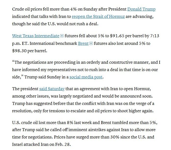 Ông Trump lại đăng bài thông báo, giá dầu lập tức sụt 5%