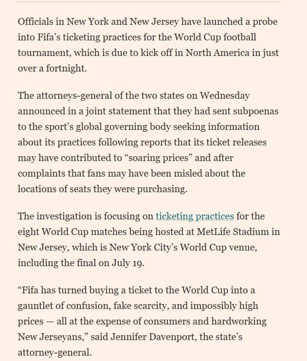 FIFA bị điều tra