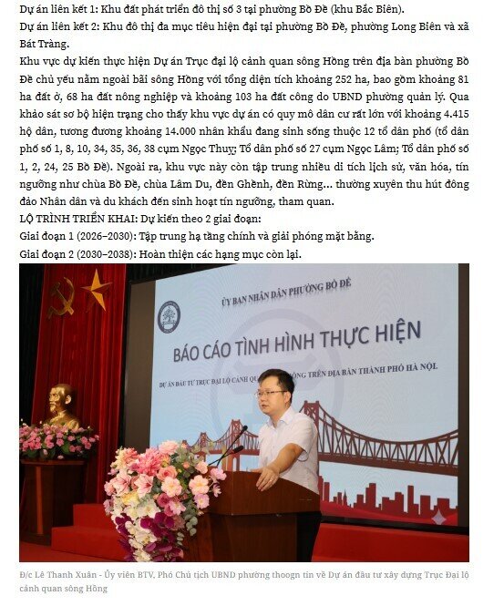 Hà Nội làm rõ tin đồn liên quan dự án Đại lộ cảnh quan sông Hồng
