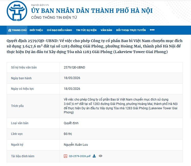 Hà Nội duyệt chuyển đổi hơn 3.600m² đất đường Giải Phóng, thêm 340 căn hộ chuẩn bị “bung hàng”