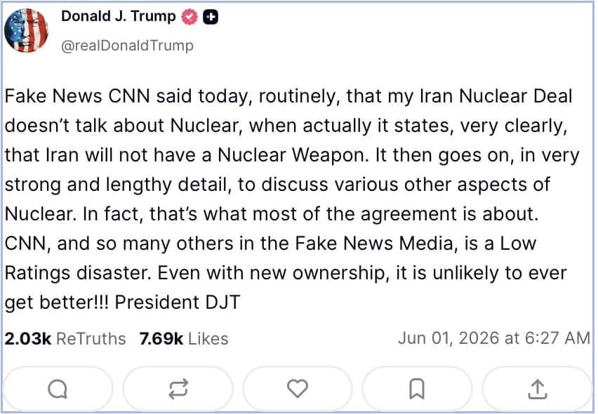 Ông Trump hé lộ phần quan trọng nhất trong thỏa thuận với Iran