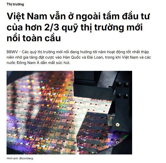 FTSE mở cửa nhưng tiền lớn chưa vào, 71% quỹ thị trường mới nổi vẫn đứng ngoài cổ phiếu Việt