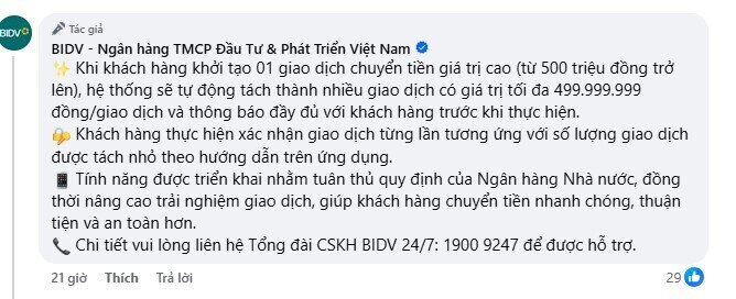 Giao dịch chuyển tiền từ 500 triệu đồng sẽ có thay đổi đáng chú ý