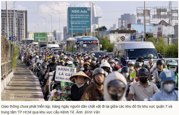 Chuyên gia: Chỉ giãn dân chưa đủ để cứu ùn tắc nội đô TP HCM