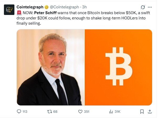 Dự báo gây sốc: Bitcoin sẽ lao về dưới 20.000 USD