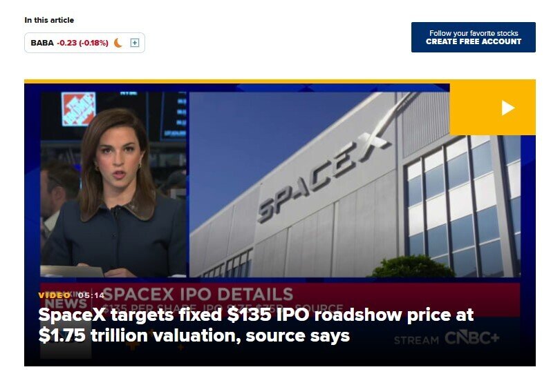 Tỷ phú Elon Musk lại gây sốc: SpaceX IPO 555,6 triệu cổ phiếu, định giá lọt top 10 thế giới