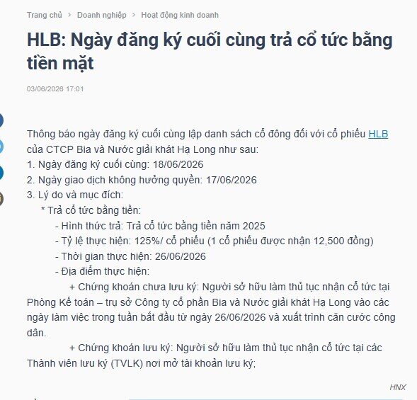 4 DN sắp trả cổ tức và thưởng tỷ lệ trên 100%