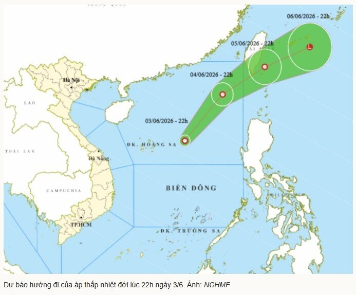 Biển Đông xuất hiện áp thấp nhiệt đới đầu tiên trong năm 2026