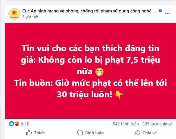 Người tung tin sai sự thật trên MXH có thể bị phạt tới 30 triệu đồng