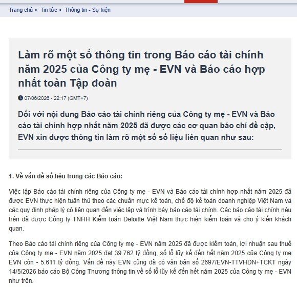 EVN nói gì về khoản lãi đột biến và 152.000 tỷ đồng tiền gửi ngân hàng?