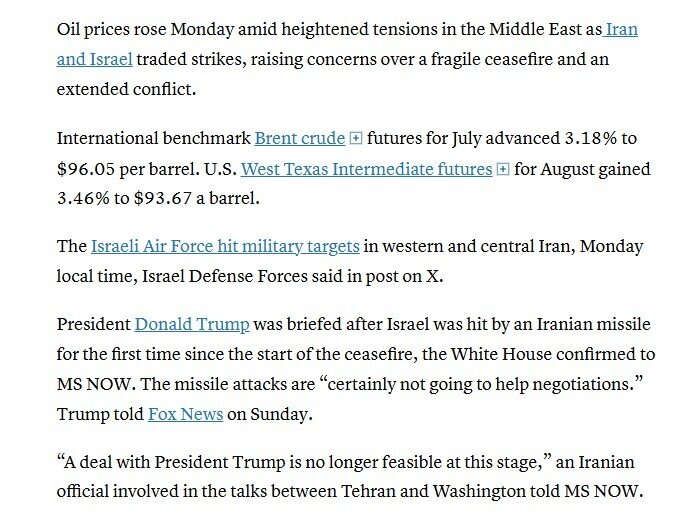 Giá dầu tăng hơn 3% khi xung đột Iran và Israel leo thang