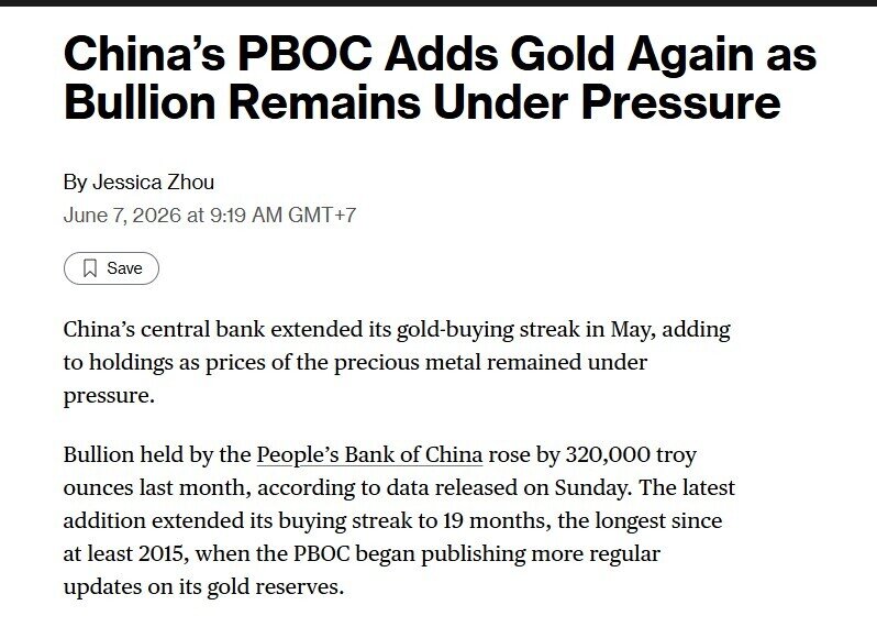 Trung Quốc 'bắt đáy' vàng trong tháng 5