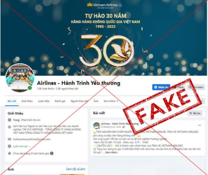 Cảnh báo nóng: Nở rộ website, fanpage, tài khoản giả mạo lừa đảo vé máy bay giá rẻ