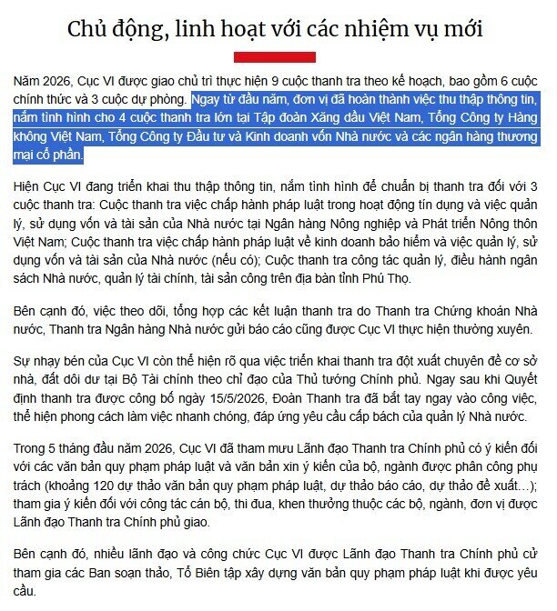 Thanh tra Chính phủ ra quân loạt cuộc thanh tra lớn, nhiều dn tên tuổi được gọi tên