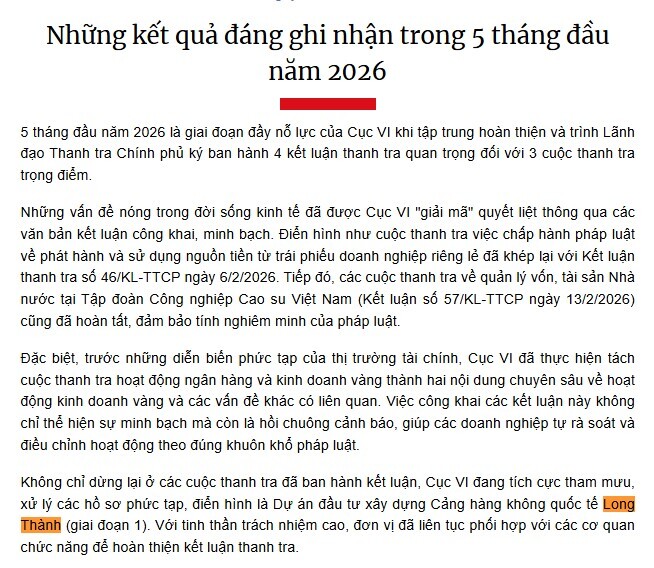 Thanh tra Chính phủ tăng tốc xử lý loạt hồ sơ lớn, Long Thành là tâm điểm chú ý