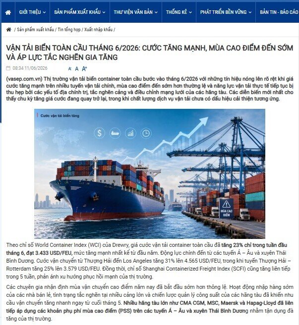 Cước vận tải container tăng vọt