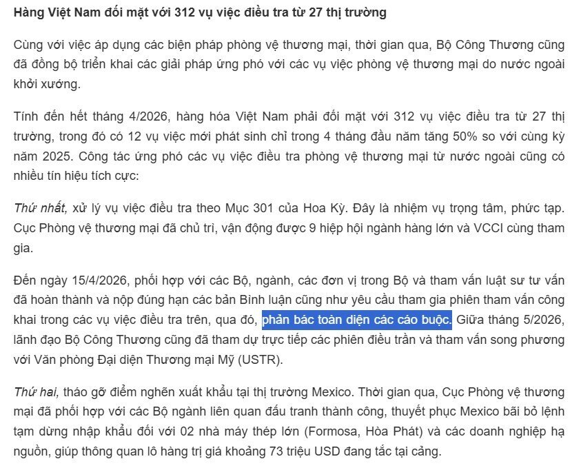 Mỹ liên tiếp mở điều tra, Việt Nam lên tiếng “không chấp nhận cáo buộc”
