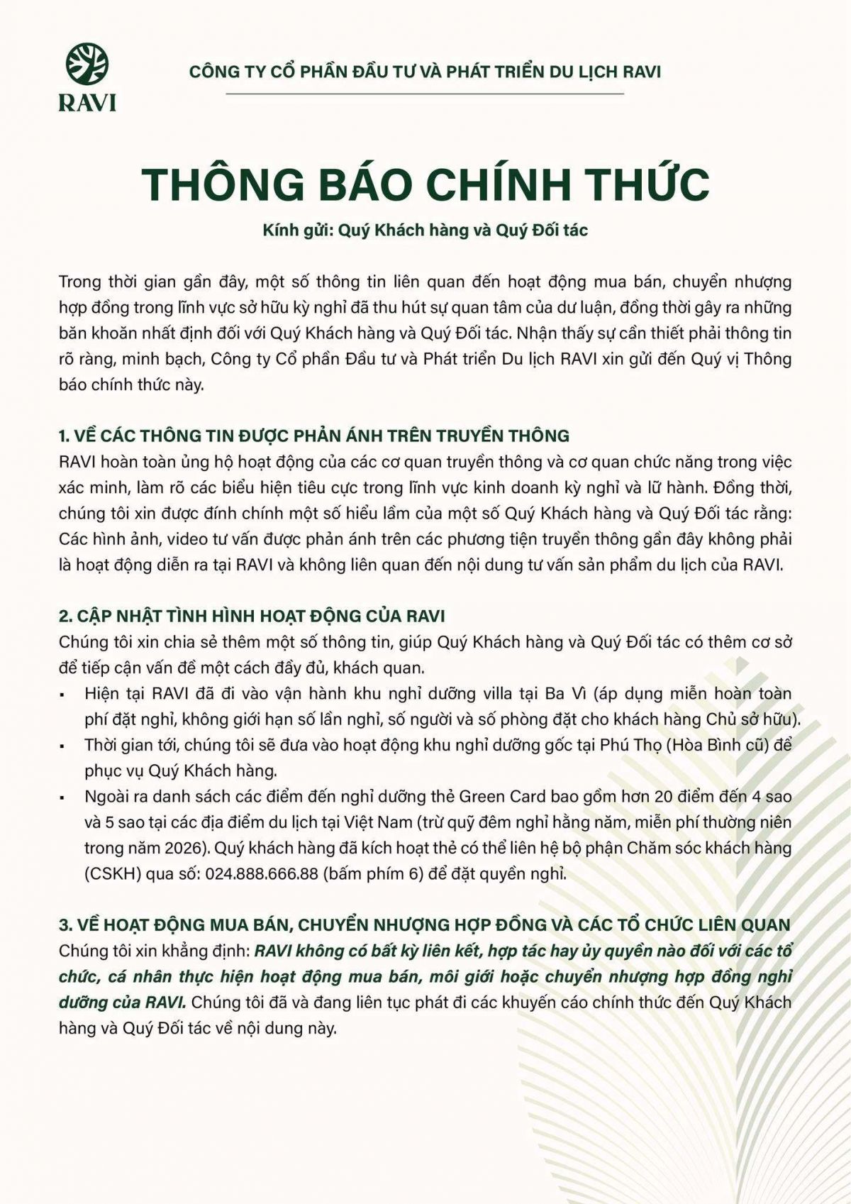 Ồn ào chưa hạ nhiệt: RAVI lên tiếng về nghi vấn “bẫy” khách hàng bằng hợp đồng kỳ nghỉ