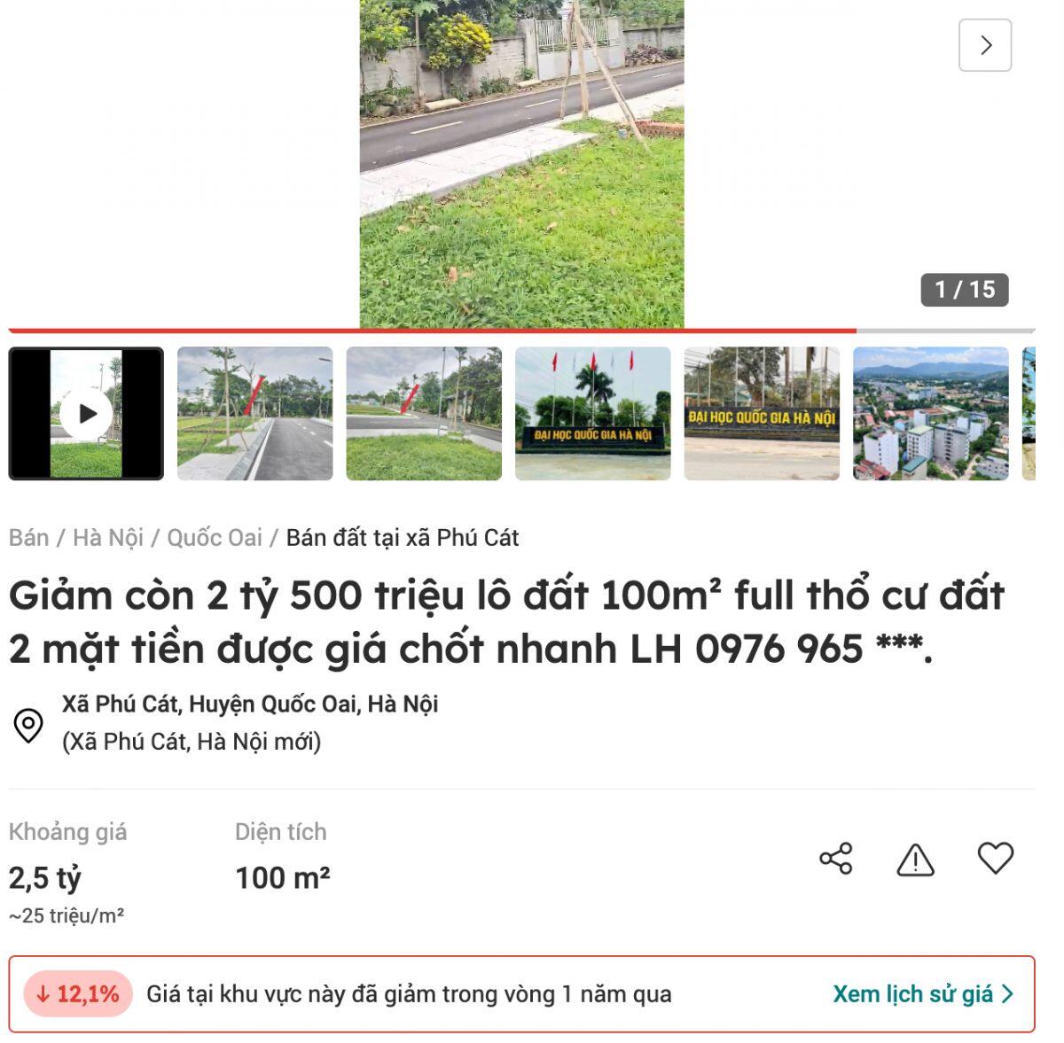 Đất nền ven Hà Nội "lao dốc"