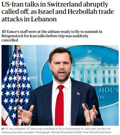 Đàm phán Mỹ - Iran tại Thụy Sĩ bất ngờ bị hủy vào phút chót