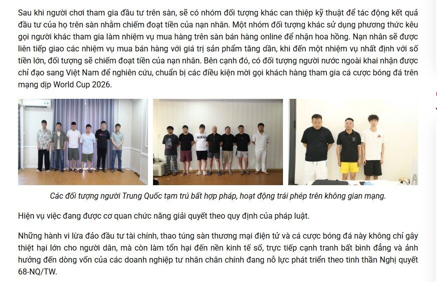 23 người nước ngoài dựng room chứng khoán ảo, dụ đầu tư USDT rồi cuỗm tiền