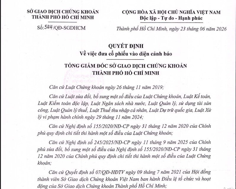 Cổ phiếu DGC vào diện cảnh báo từ ngày 30/6