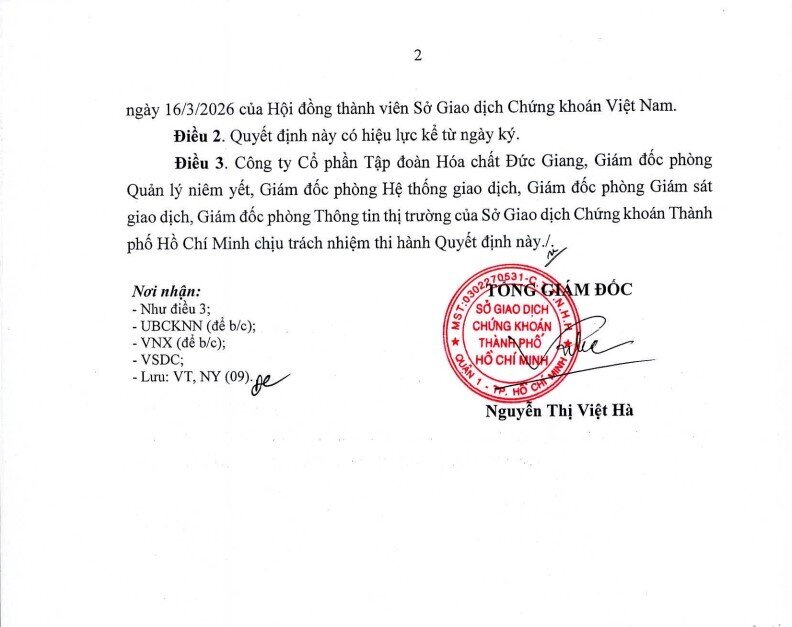 Cổ phiếu DGC vào diện cảnh báo từ ngày 30/6