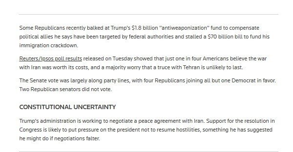 Quốc hội Mỹ yêu cầu Tổng thống Trump chấm dứt hành động quân sự ở Iran
