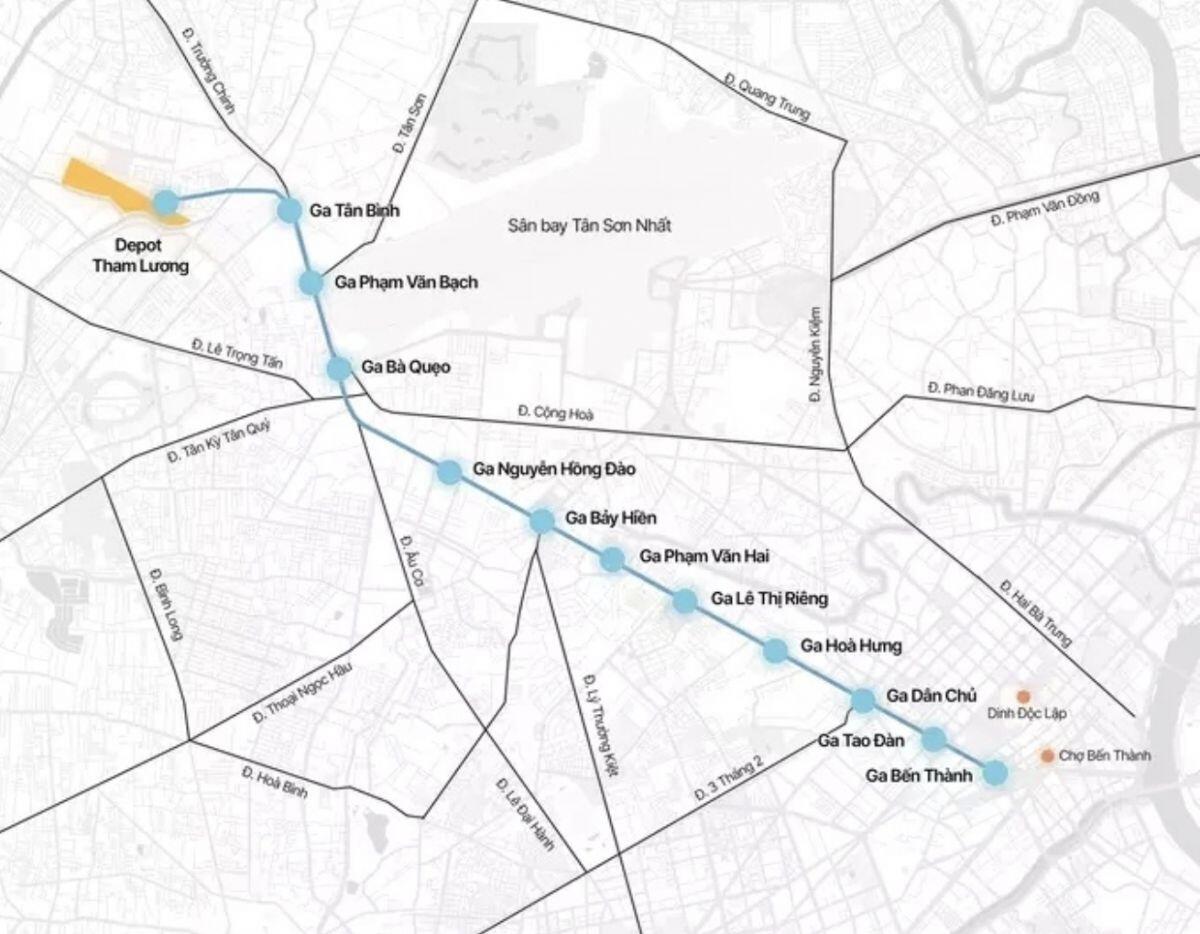 5 khu vực có thể phát triển đô thị nén dọc metro Bến Thành - Tham Lương
