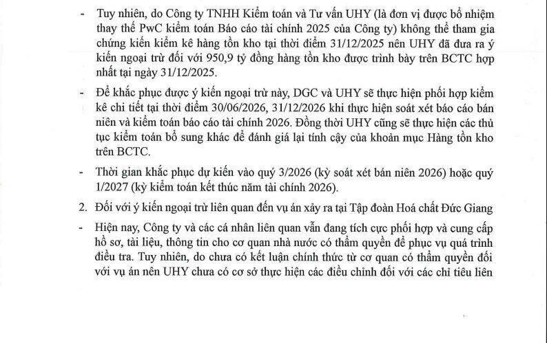 DGC nói gì khi cổ phiếu rơi vào diện cảnh báo?
