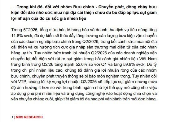 Ngành Logistics quý II/2026: 2 cái tên dự báo tăng lợi nhuận hơn 70%, VSC – VTP trái chiều