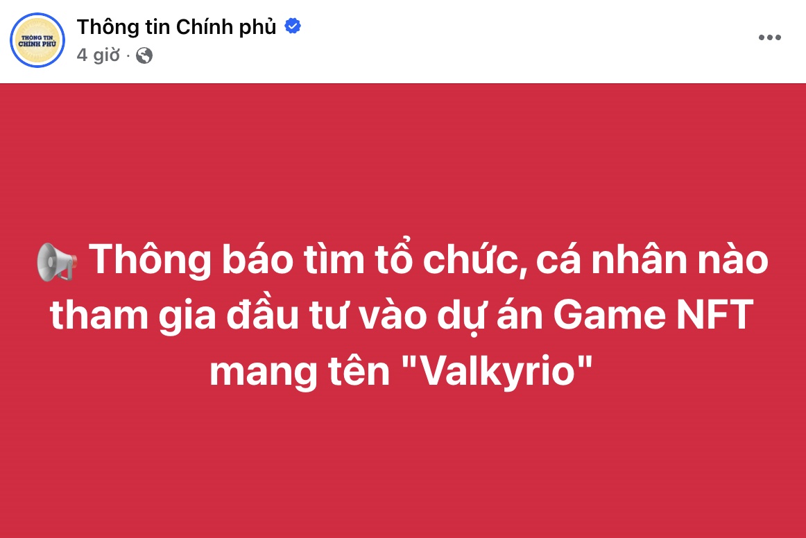 Khẩn: Ai từng rót tiền vào Game NFT Valkyrio, hãy liên hệ ngay với cơ quan điều tra
