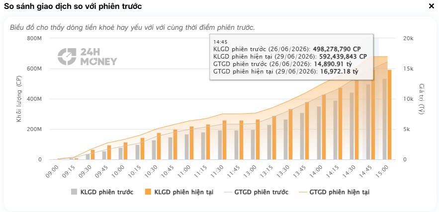 Sắc xanh áp đảo, VN-Index vẫn mất gần 17 điểm: Điều gì đang xảy ra?