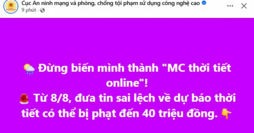 Từ 8/8, đưa tin sai lệch về dự báo thời tiết có thể bị phạt đến 40 triệu đồng