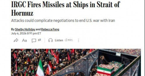 Lại nóng: Iran tấn công hai tàu hàng trên eo biển Hormuz
