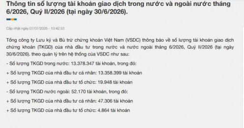 Từ đầu năm đến nay, Việt Nam đã có thêm 1,5 triệu tài khoản chứng khoán mới