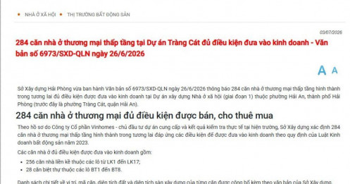 Dự án nhà ở xã hội của Vinhomes đã có hơn 2.500 sản phẩm đủ điều kiện mở bán