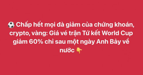 World Cup "có biến", giá vé giảm 60%